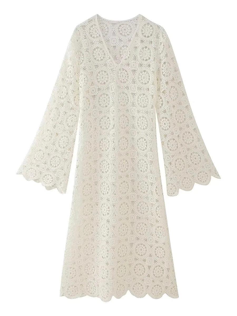 MADDIE LACE DRESS,  BEIGE