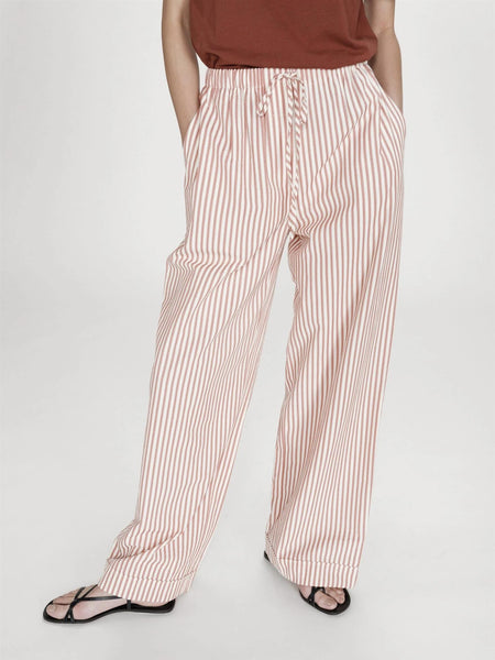 VOLUTE STRIPETE LOOSE PANTS, CORAIL