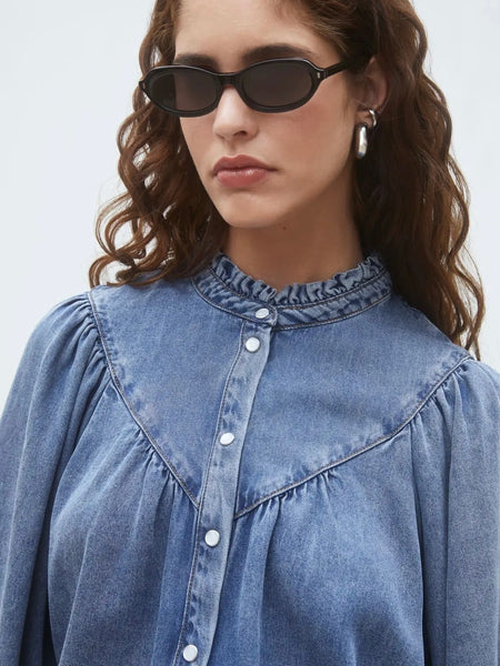 LOUISE JEANS BLUSE, BLEU JEANS