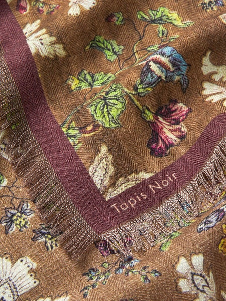 Wool Small Gladys Scarf, BROWN