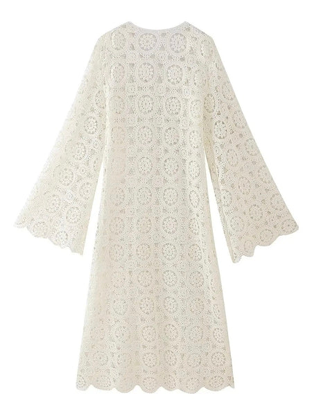 MADDIE LACE DRESS,  BEIGE