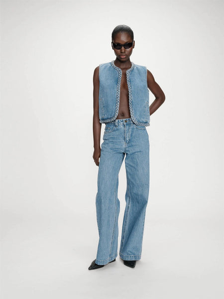 VERONA  DENIM VEST, LIGHT BLUE