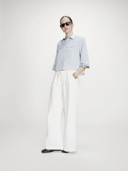 VOICE STRPED SHIRT, SKYE BLUE