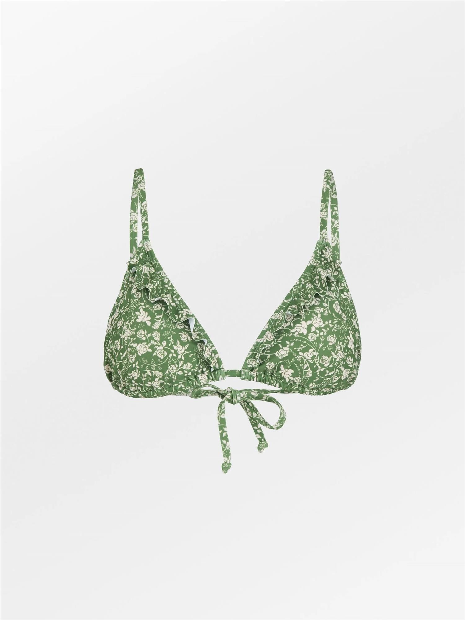 Fleurie Bella Frill Bikini Top, Campsite Green