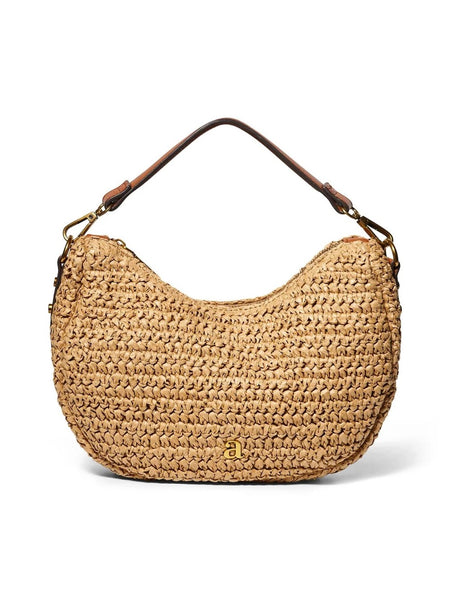 RAFFIA SHOULDER BAG BROWN