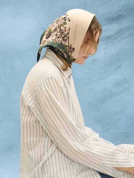 Autumn Blackberry Sia Scarf, Birch White