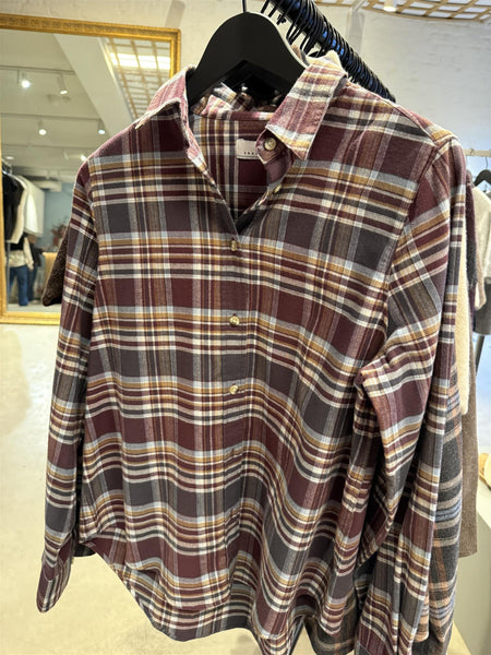 ARC MODERN TARTAN SHIRTS, BURGUNDY