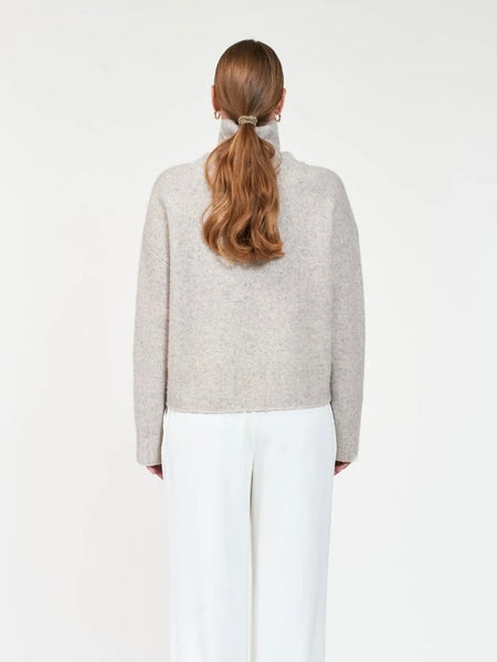 BALE HØYHALSET GENSER, LIGHT GREIGE MELANGE