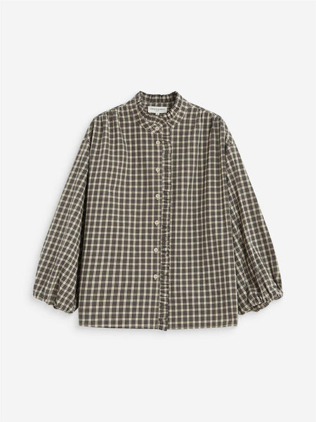 ADELIE rutete bluse, LATTE