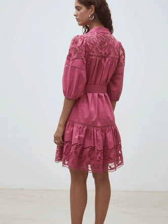 CATY DRESS, BOISE DE ROSE