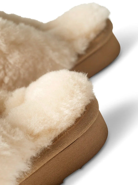 SHEARLING SLIPPERS , CHESTNUT
