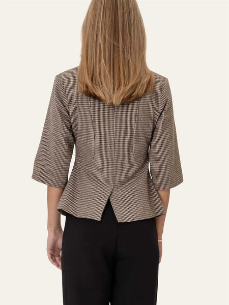STINEIC SS BLAZER - BROWN CHECKS