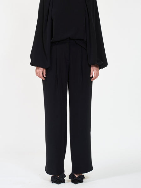 DUKE Crepe bukse, BLACK