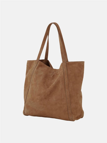 BROWN, Suede Eden Bag