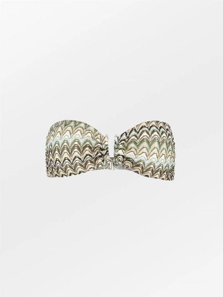 Amber Bandeau Bikini Top, BEETLE GREEN