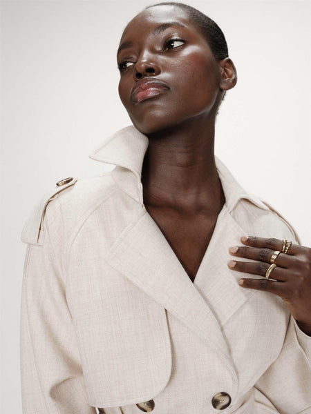VOGUE DOBBELSPENT TRENCH COAT JAKKE, SABLE