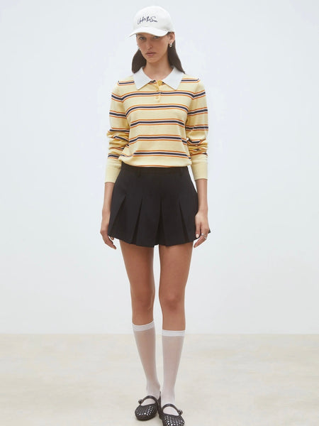 Prego Striped polo jumper, JAUNE YELLOW