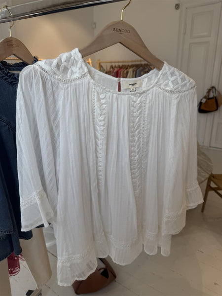 LAURYNN WOVEN BLOUSE , blanc casse