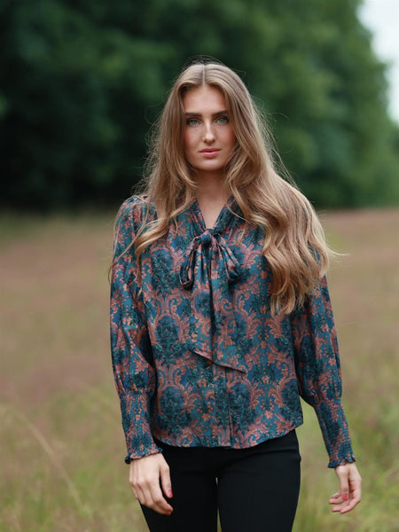 Ginny Bow Blouse - Baroque Wallpaper