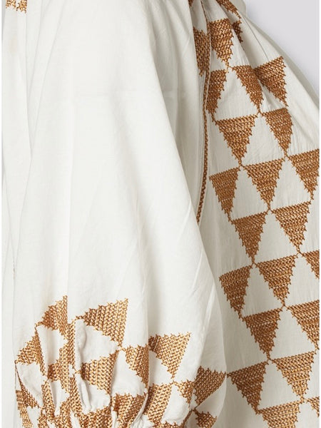 SHORT ARROW DRESS  CHEVRON , WHITE / SAND