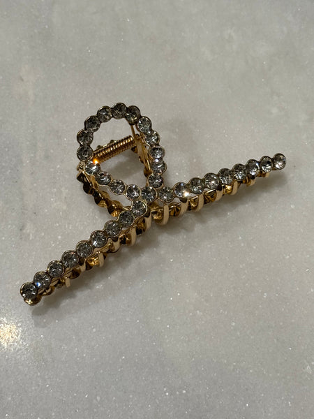 NEW INFINITY hårklype i gull og krystaller, ALL CRYSTALS