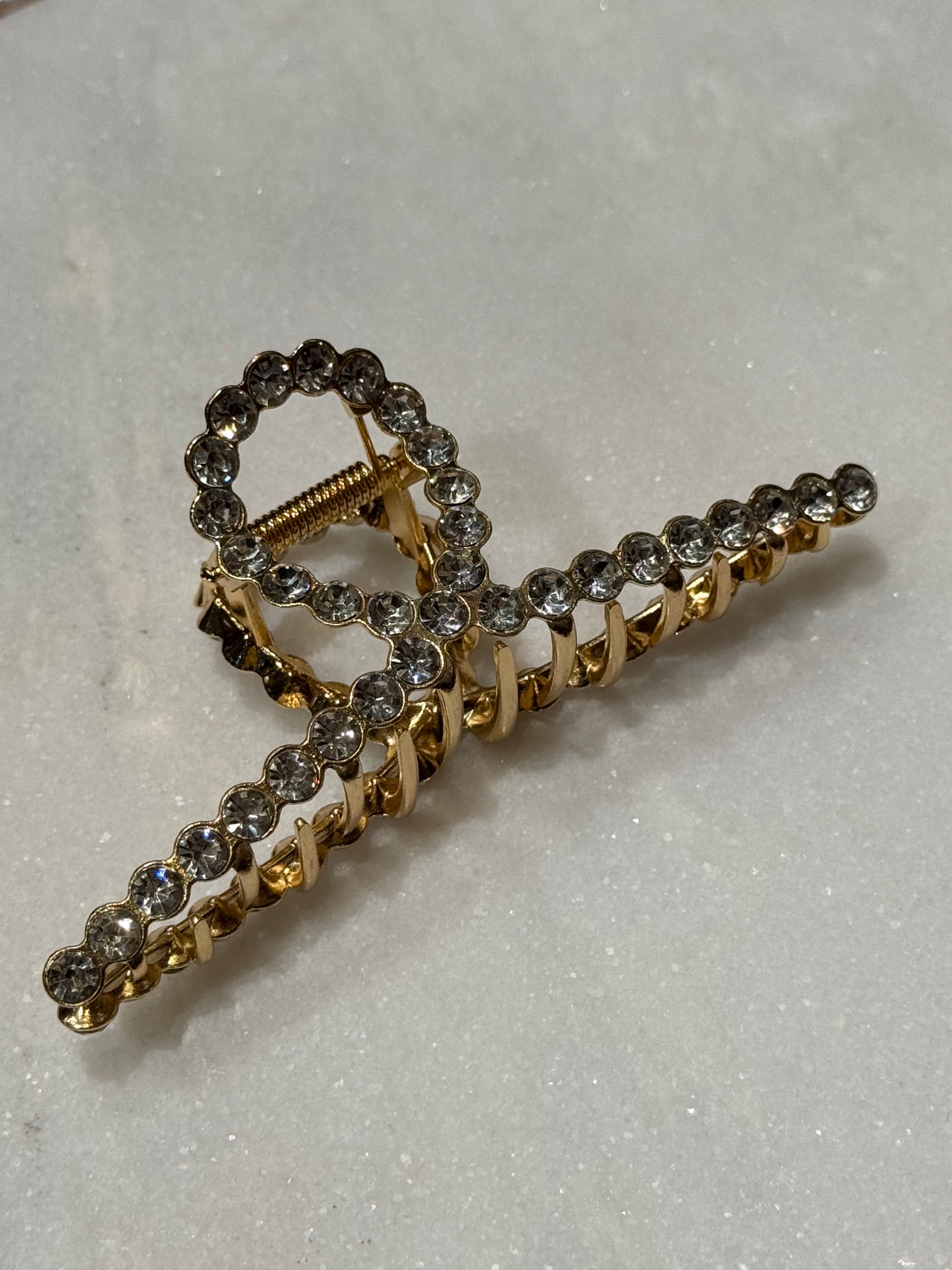 NEW INFINITY hårklype i gull og krystaller, ALL CRYSTALS