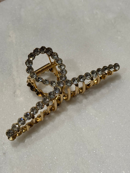 NEW INFINITY hårklype i gull og krystaller, ALL CRYSTALS