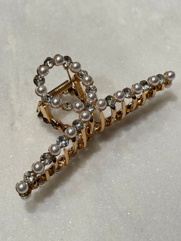 NEW INFINITY hårklype i gull og perler, PEARLS & CRYSTALS MIX