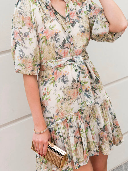 CAMILLE DRESS,  BLOOMING GOLD