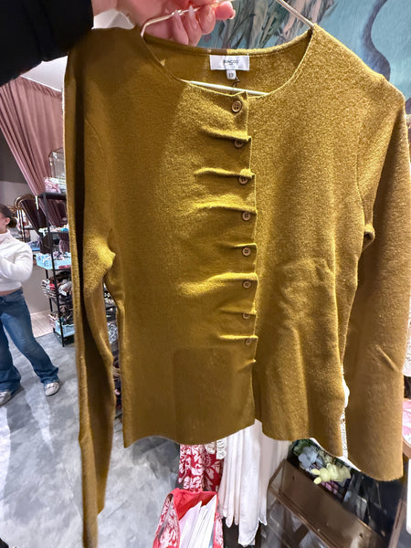 GAMIRA CARDIGAN TOPP,  OLIVE
