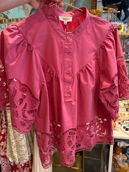 LINDA BLUSE, BOISE DE ROSE