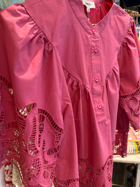 LINDA BLUSE, BOISE DE ROSE