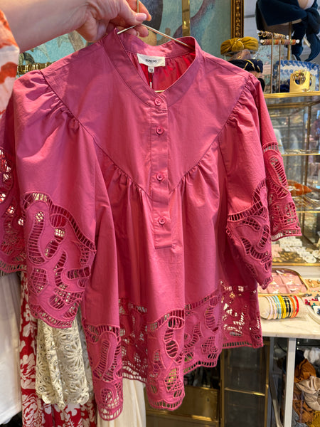 LINDA BLUSE, BOISE DE ROSE
