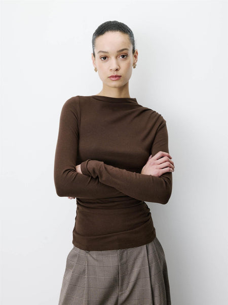 AURYGNY top, CHOCOLATE