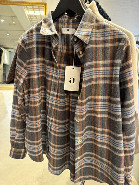 ARC MODERN TARTAN SHIRTS, DARK GREY
