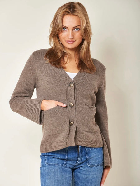 TATE  ULL CARDIGAN  , TAUPE