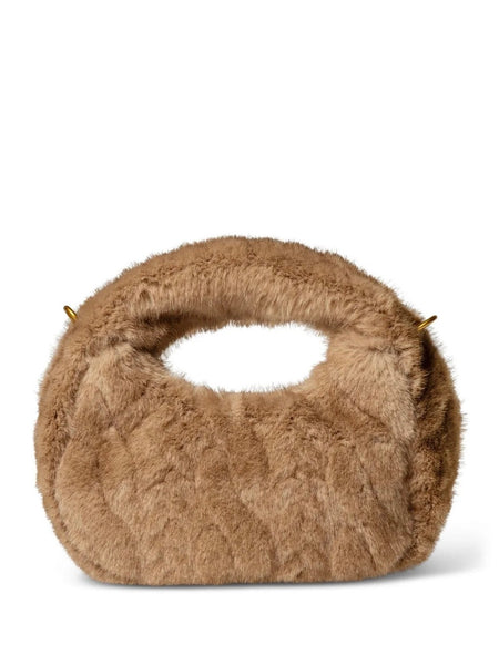NOELLA PLUSH LITEN VESKE,  BEIGE