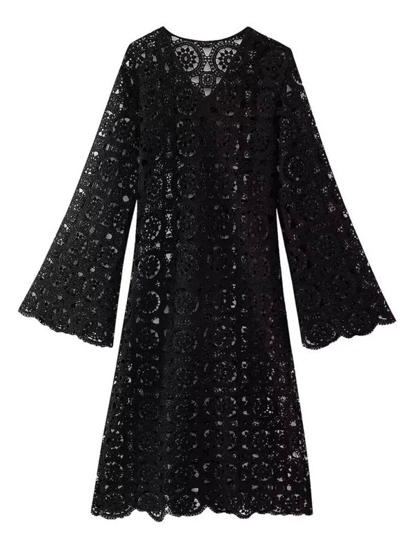 MADDIE LACE DRESS, BLACK