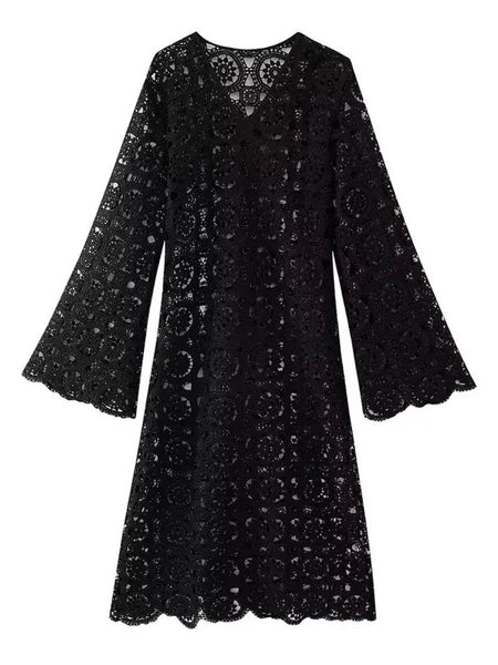 MADDIE LACE DRESS, BLACK