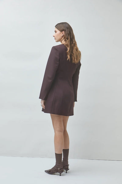 WOVEN ROBE CIRCLE KJOLE, PRUNE