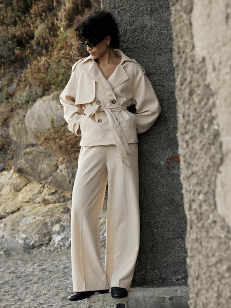 VOGUE DOBBELSPENT TRENCH COAT JAKKE, SABLE