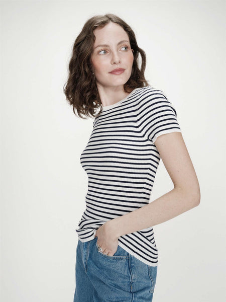 VENDREDI STRIPETE  T-SHIRT, NAVY