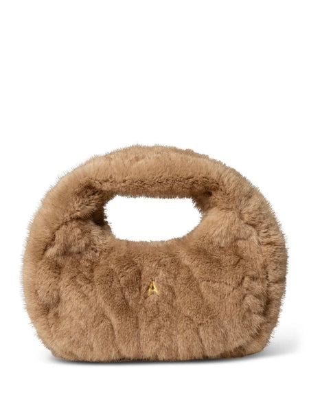 NOELLA PLUSH LITEN VESKE,  BEIGE
