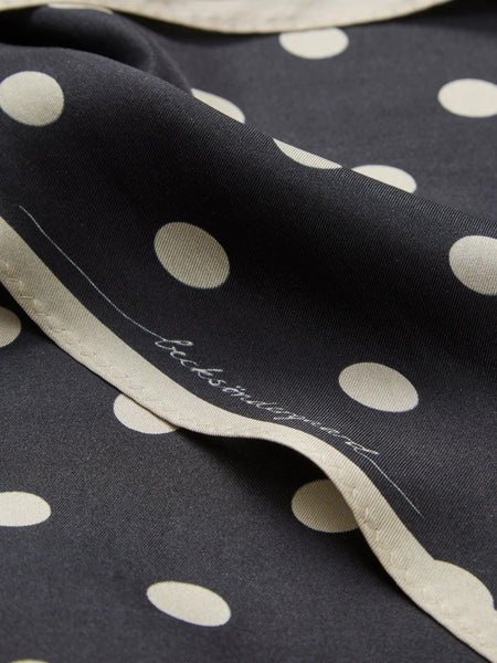 Polka Triangle Sia Scarf, BLACK