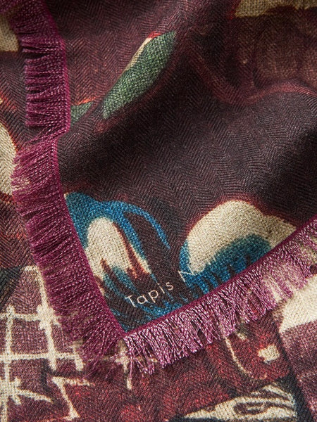 Wool Small Gwenyth Scarf, RED