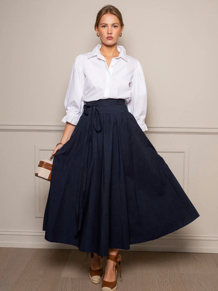 ASTRID SKIRT MARINE POPLIN