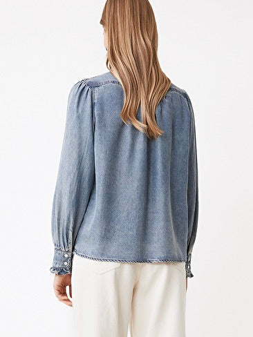 WOVEN BLOUSE LAURA,  JEANS CLAIR