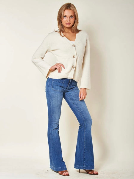 TATE  ULL CARDIGAN  , OFFWHITE