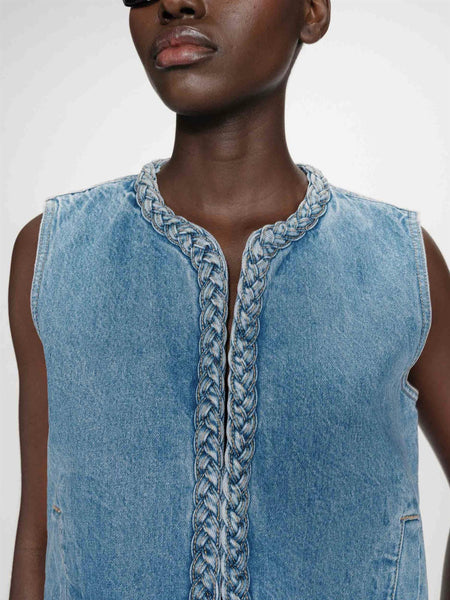 VERONA  DENIM VEST, LIGHT BLUE