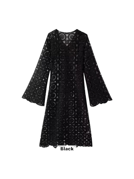 MADDIE LACE DRESS, BLACK